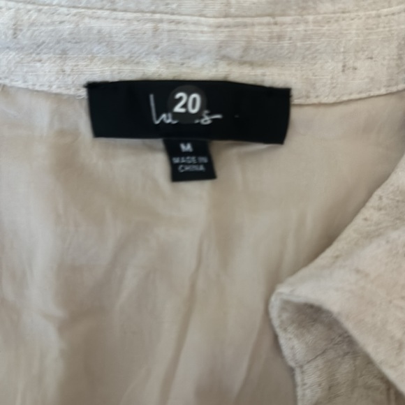 Lulus linen rayon blend button up collared midi shirt dress size medium - Picture 2 of 5